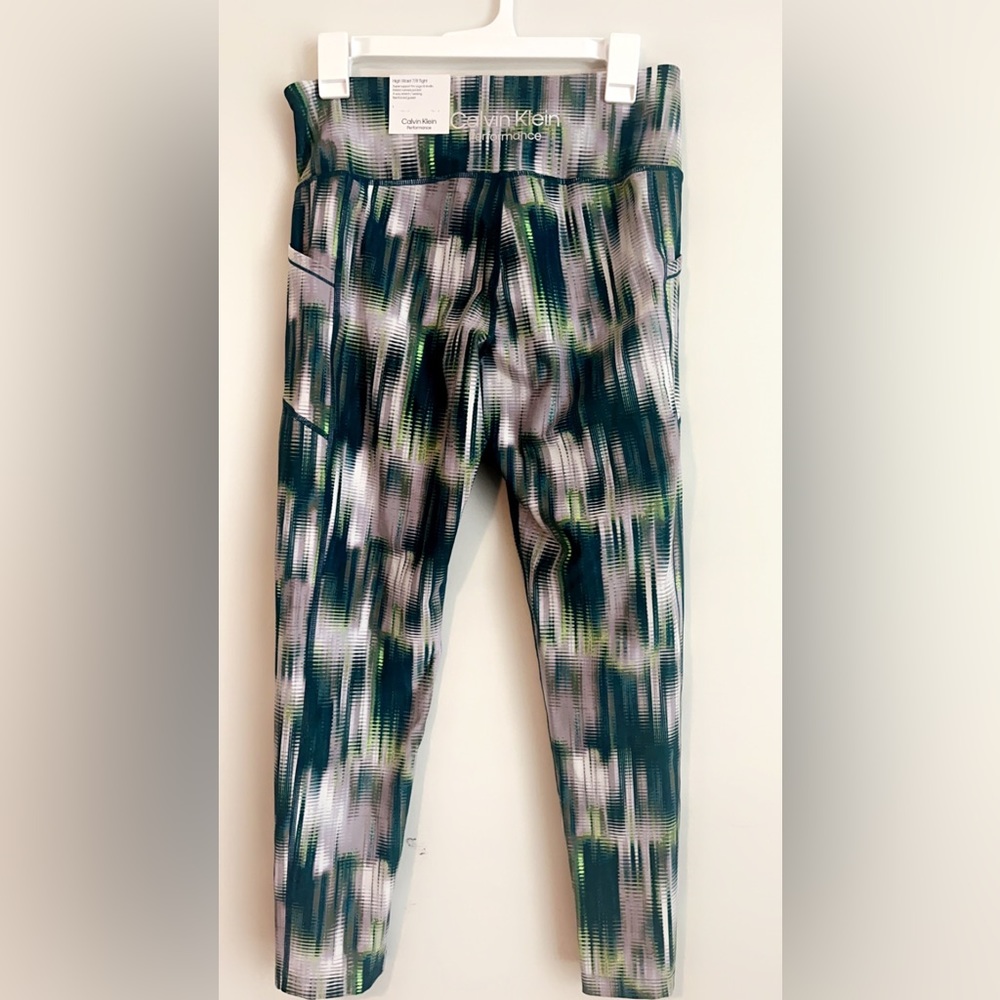 Calvin Klein Performance Leggings Multicolor 7/8 Length Hi Rise Yoga Wicking